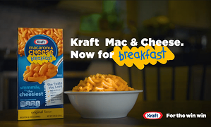 牛皮纸Mac和奶酪宣布自己早餐食物。